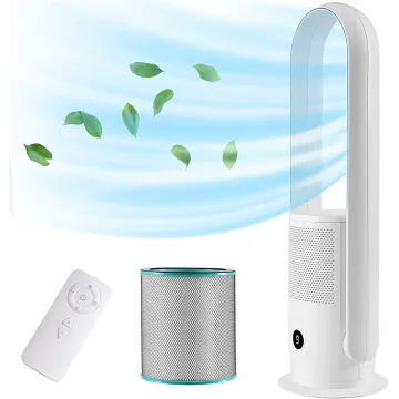 Carkiien Air Purification Bladeless fan  Hepa Filter 9 Speeds  Apps Control  DC Motor  Super Cooling Mode Noice Cancellation Auto Rotate 80°